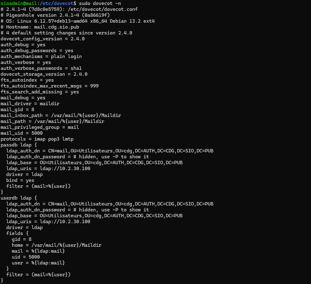 Configuration dovecot