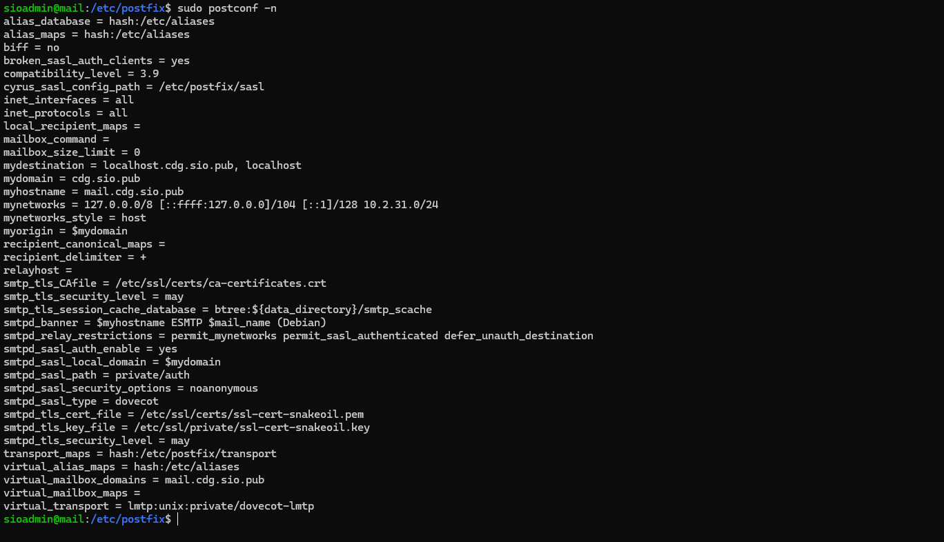 Configuration postfix